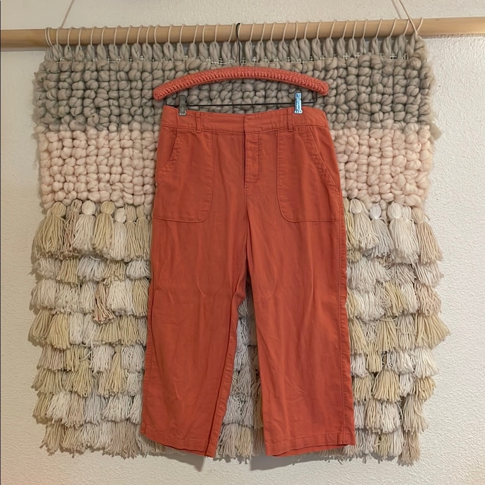 Cropped linen salmon pants size 12